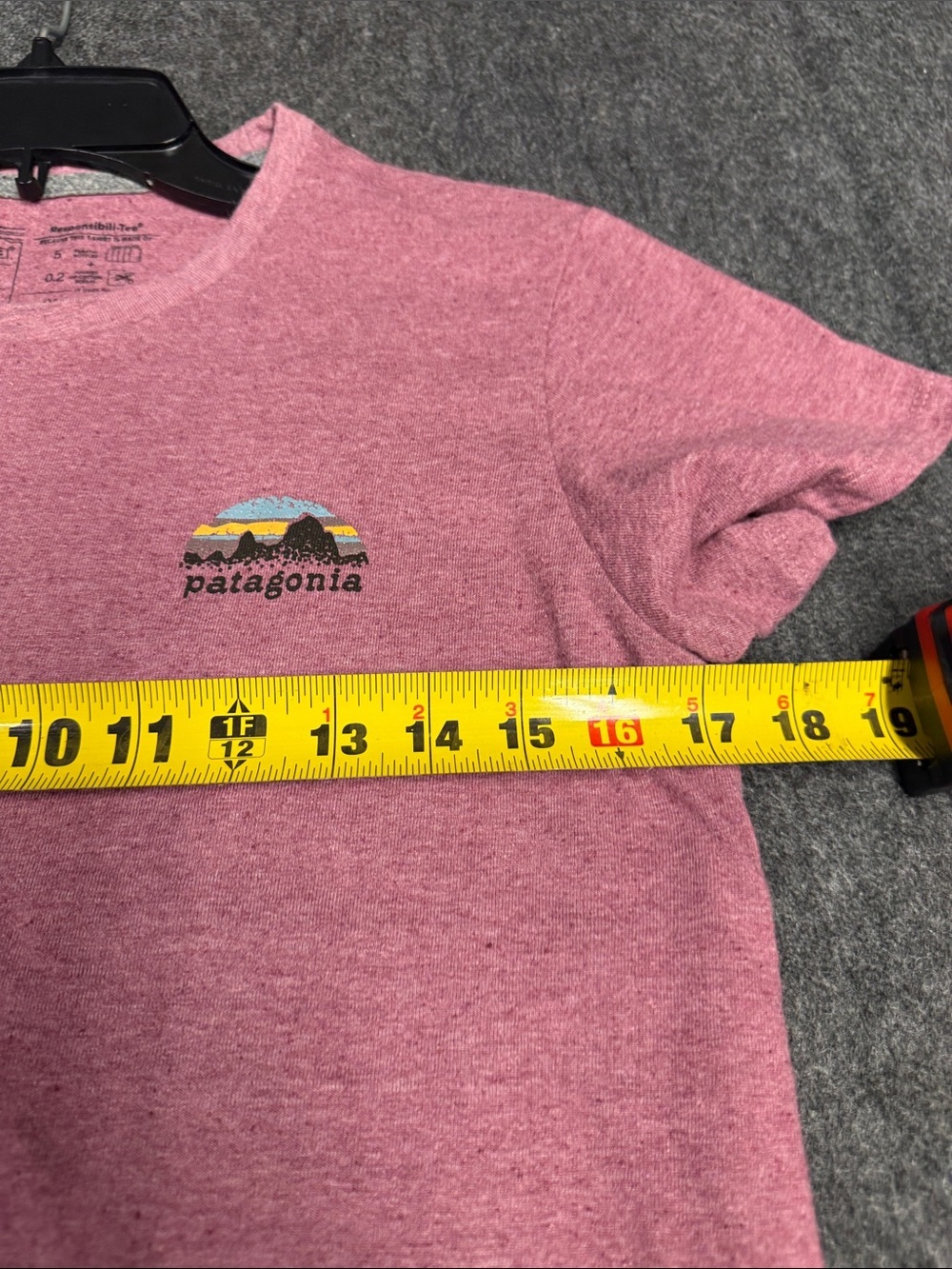 Patagonia Pink Short-Sleeve Crew Tee with Mountain Logo - Picture 7 of 7